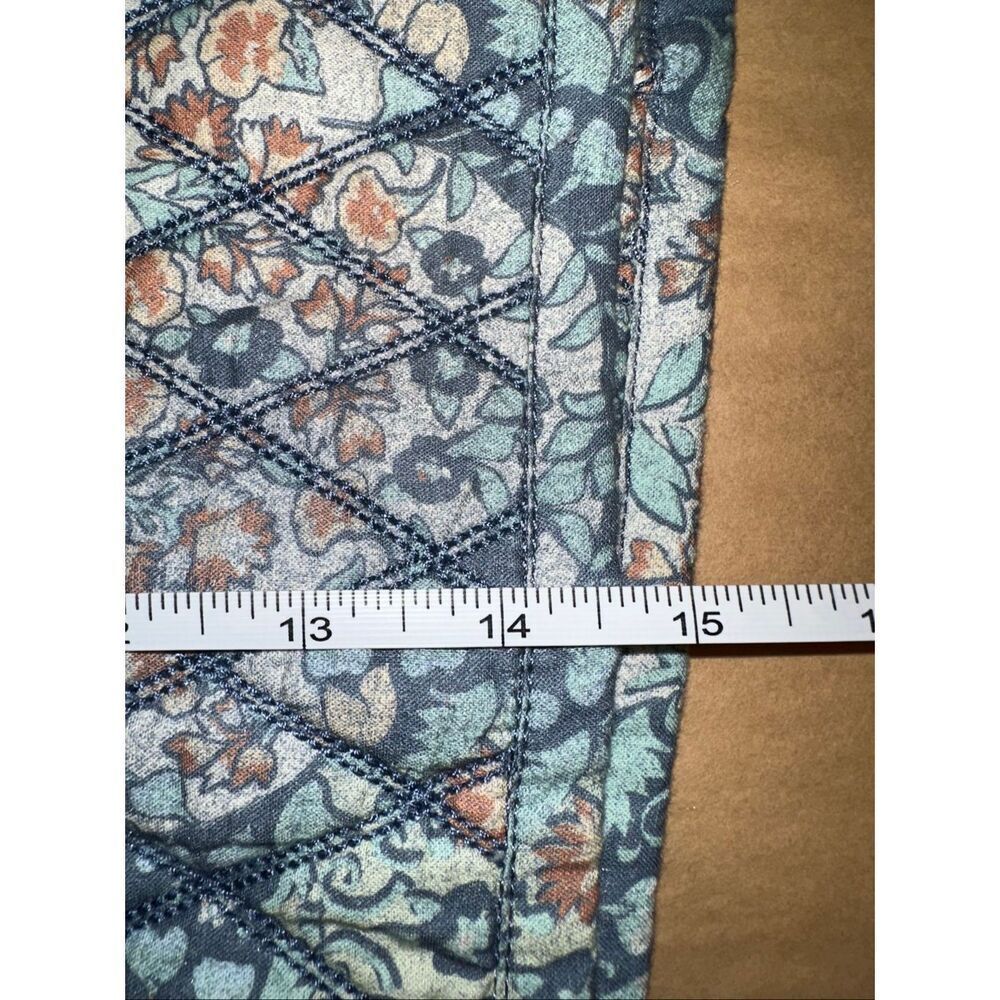 Free People Size 10 Darla Quilted Mini Skirt Blue Floral Cotton Pockets - Picture 9 of 9